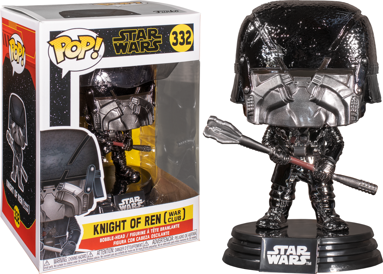 Star Wars Episode IX Funko POP! Knight of Ren (War Club) Chrome #332