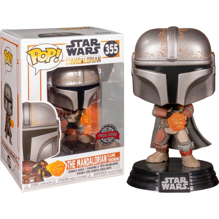 Star Wars The Mandalorian Funko POP ! The Mandalorian Flame Throwing #355
