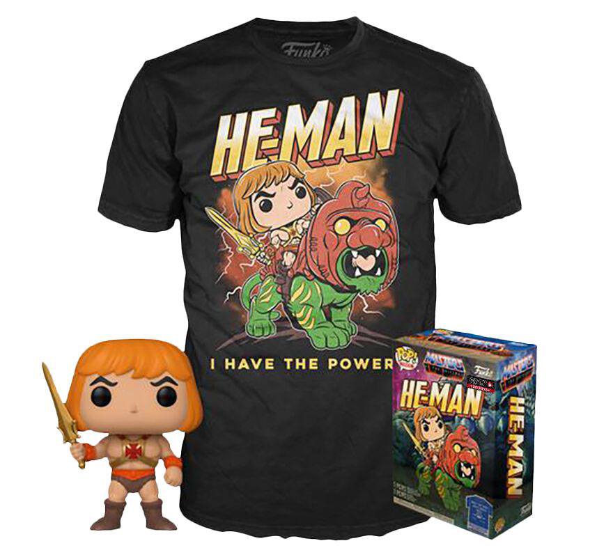 Masters of the Universe Funko POP! & Tee Bundle He-Man GITD