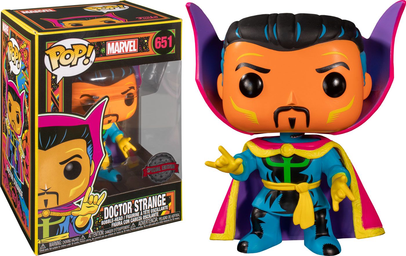 Marvel Funko POP! Dr. Strange Blacklight #651