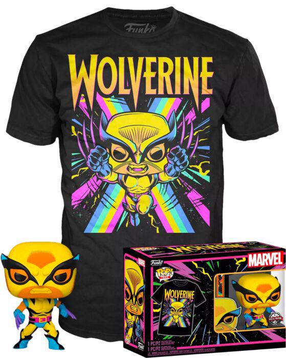Marvel X-Men Funko POP! & Tee Bundle Wolverine (Blacklight)